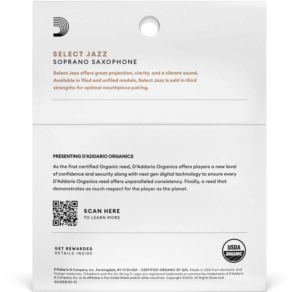 Organic Select Jazz Unfiled 2 Medium Sax Soprano (x 3)