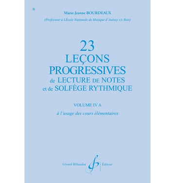 Bourdeaux MARIE-jeanne - 23 Lecons Progressives Vol.4a