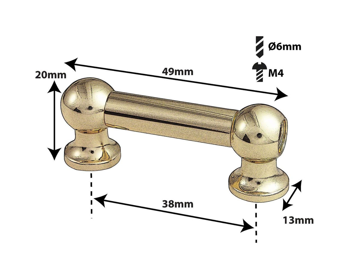 TL12S38-BR Coquille Tube 38mm Dorée Mono Tirant (X1)