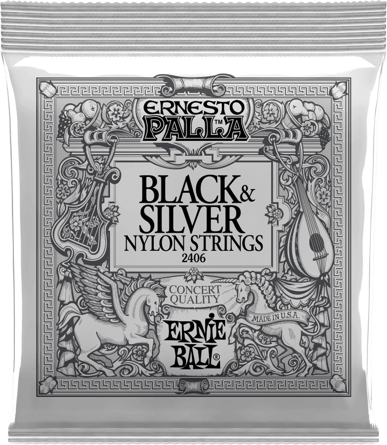2406 Black & Silver Nylon Strings 28-42