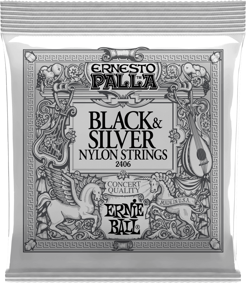 2406 Black & Silver Nylon Strings 28-42