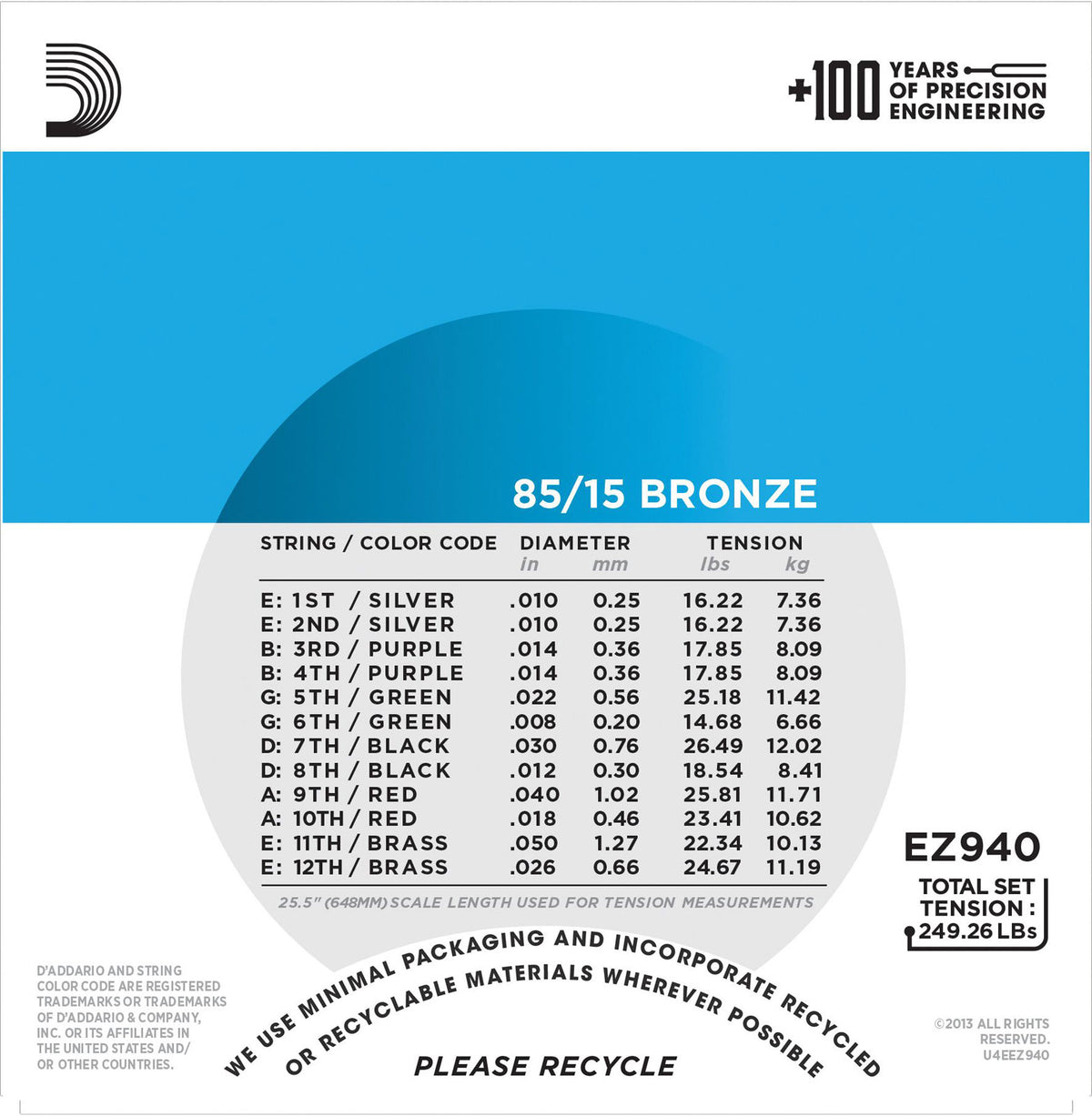 EZ940 85/15 Bronze 12C Light 10-50