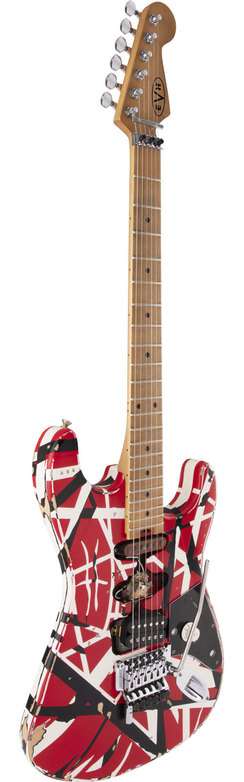 Stratocaster HSS Striped Series MN Red With Black Stripes Relic