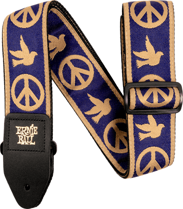 Jacquard Peace Love Dove Bleu Marine et Beige