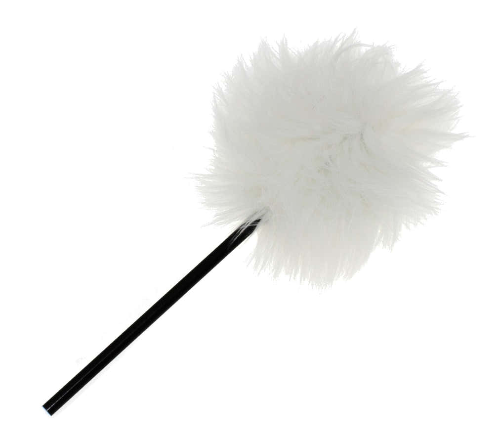 209W - Batte Fourrure Blanche - Tige Noir