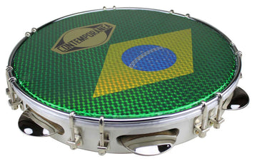 C-PL10-01W Pandeiro 10" White Drapeau Brésil