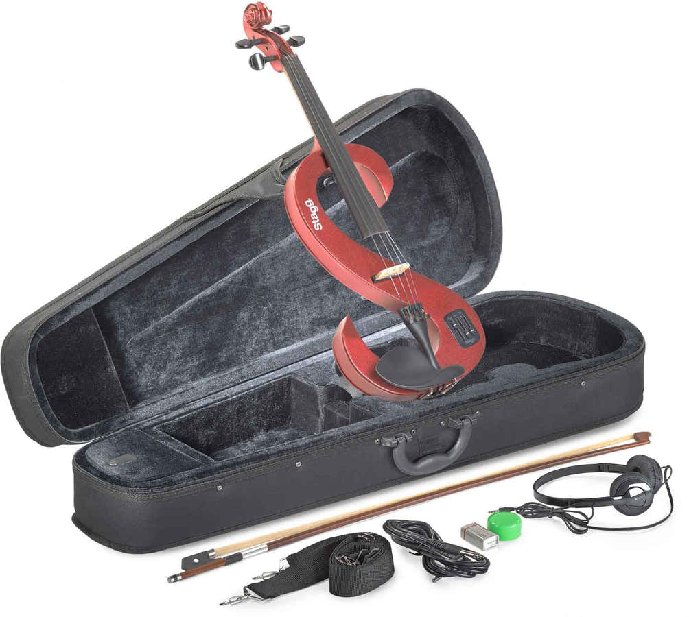 Evn 4/4 Set Violon Electrique - Rouge