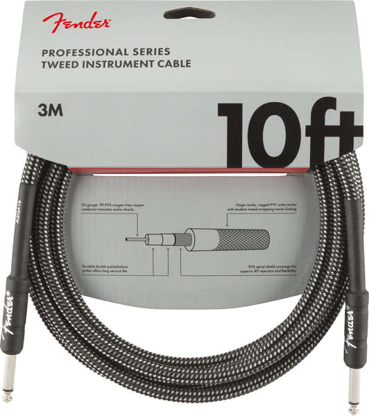 Fender 3m Professional Instrument Cables Gray Tweed