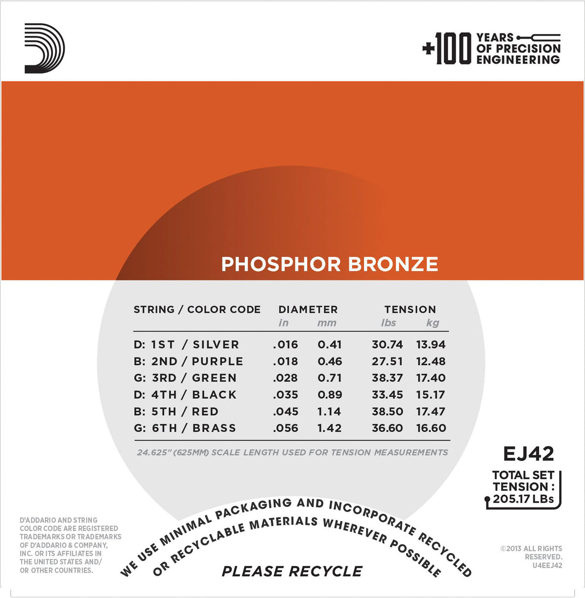 EJ42 Phosphor Bronze Medium 16-56
