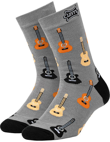 Paire de chaussettes motif guitare acoustique