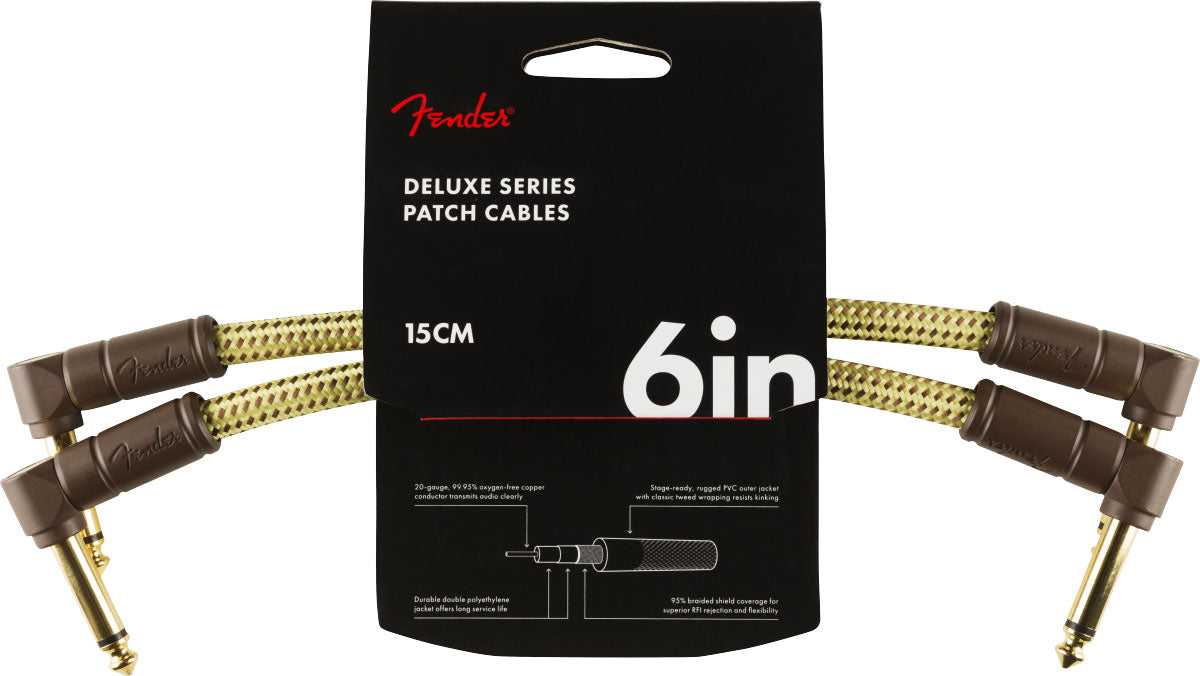 15cm Deluxe Instrument Cables (2-pack) Tweed