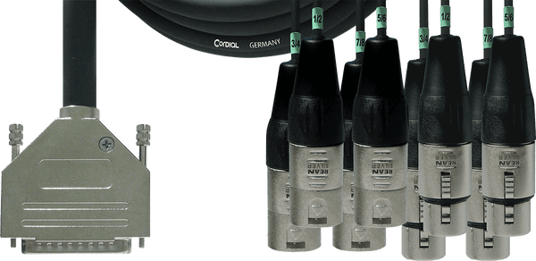 Câble Interface SUB-d/4 XLR Mâles + 4 XLR Femelles 3 M