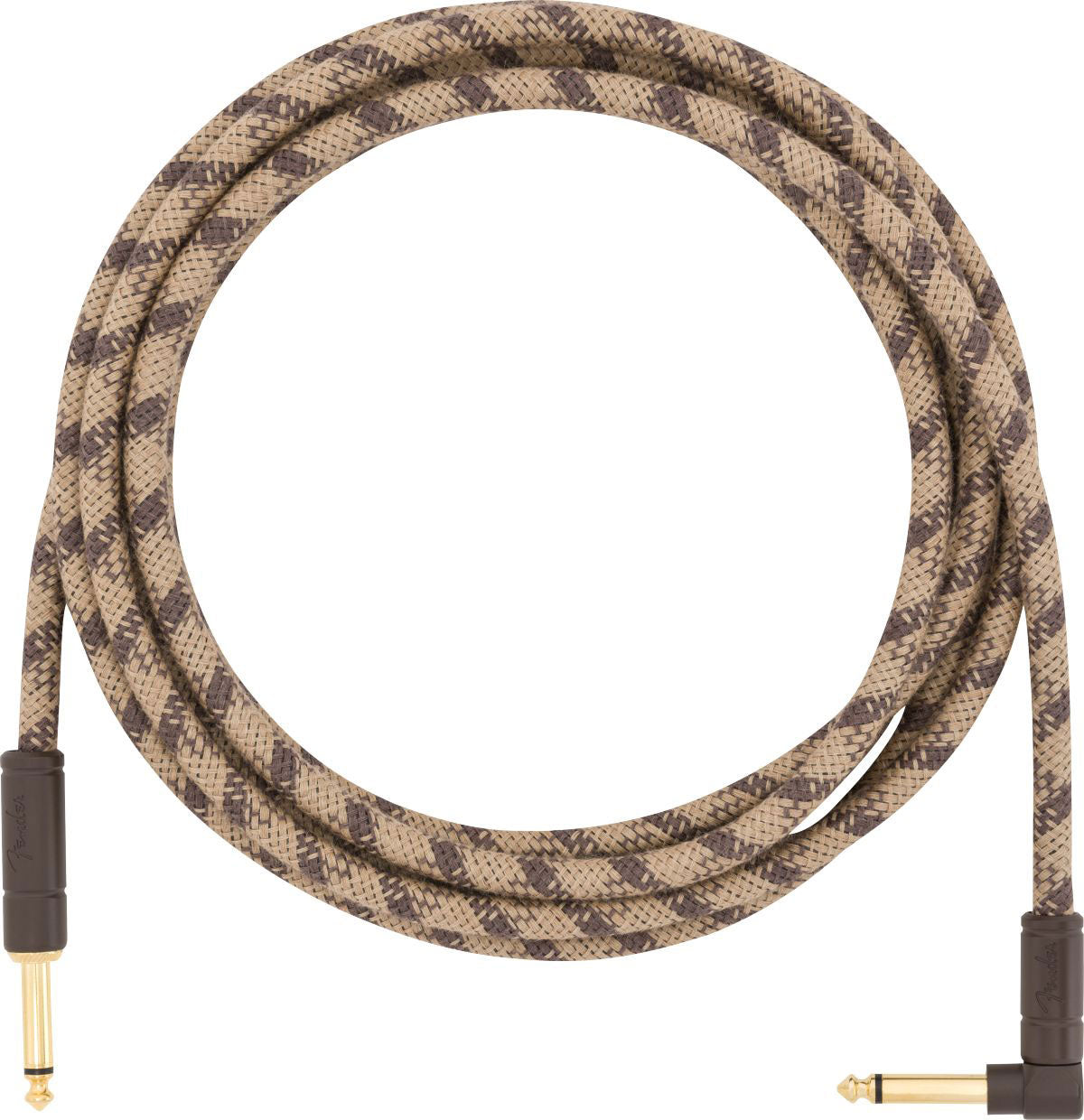 3m Angled Festival Instrument Cable Pure Hemp Brown Stripe