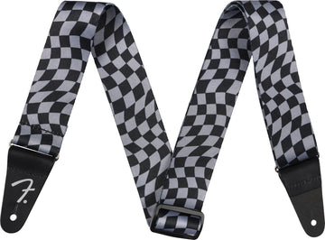 Wavy Checkerboard Polyester Strap Gray