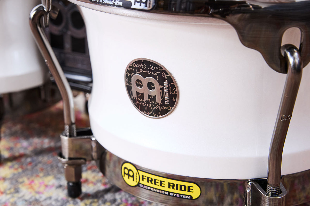 RS400PW - Artist Series Bongo Roberto Serrano - 7" & 8 1/2" Pearl White