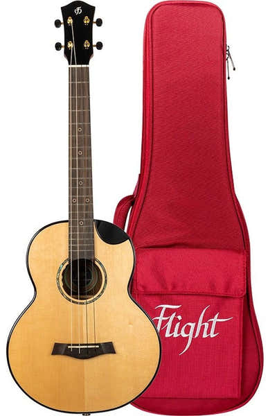 Flight Aurora Solid Top Baritone Electro Ukulele - Nat