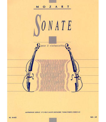 MOZART/BAZELAIRE - SONATE - 2 VIOLONCELLES (OU 2 BASSONS)