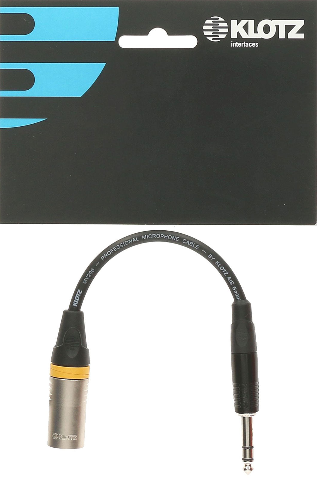 XLR-MP6.3 XLR M-jack 1/4"ST. Adapt. 0,2M Xlr3P M  - Jack 3P 6,35Mm
