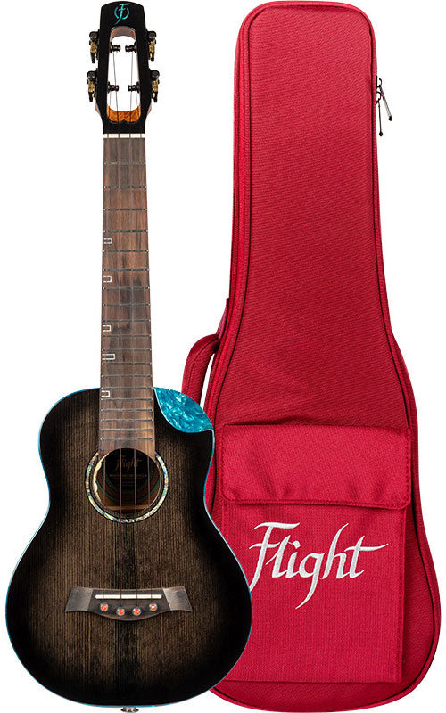 Flight Nighthawk Concert Electro Ukulele - Black Stain