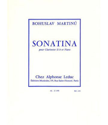 Martinu Bohuslav - Sonatina - Clarinette et Piano