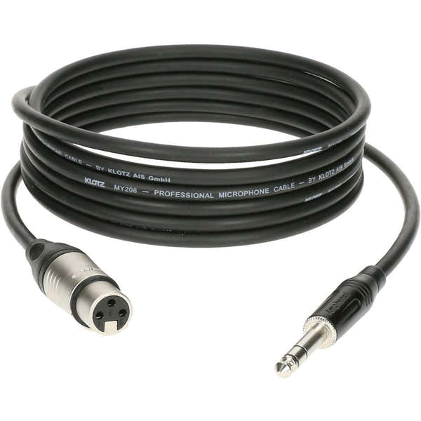 Klotz Cable Micro 2 M XLR Femelle - Jack 3P Connecteur Metal,
