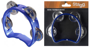 Mini Tambourin 4 Cymbalettes Plastique Bleu