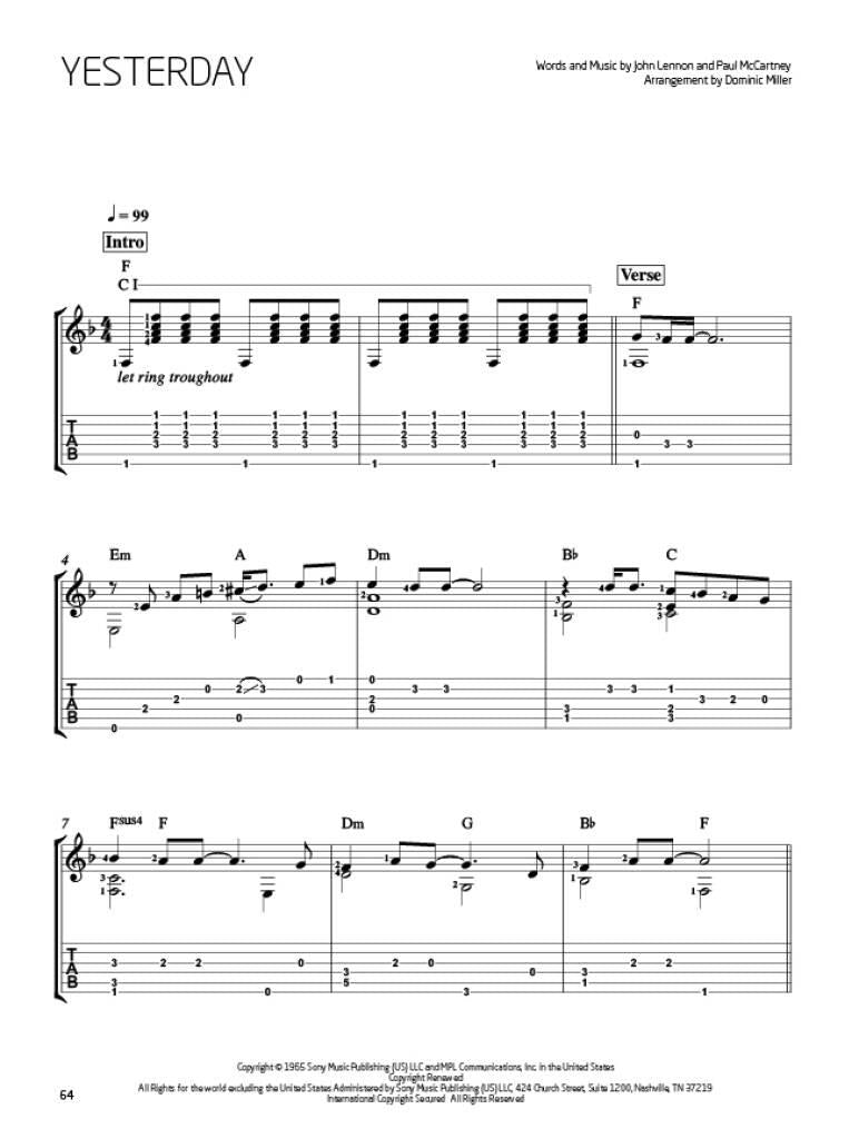 The Beatles arranged for Guitar by Dominic Miller