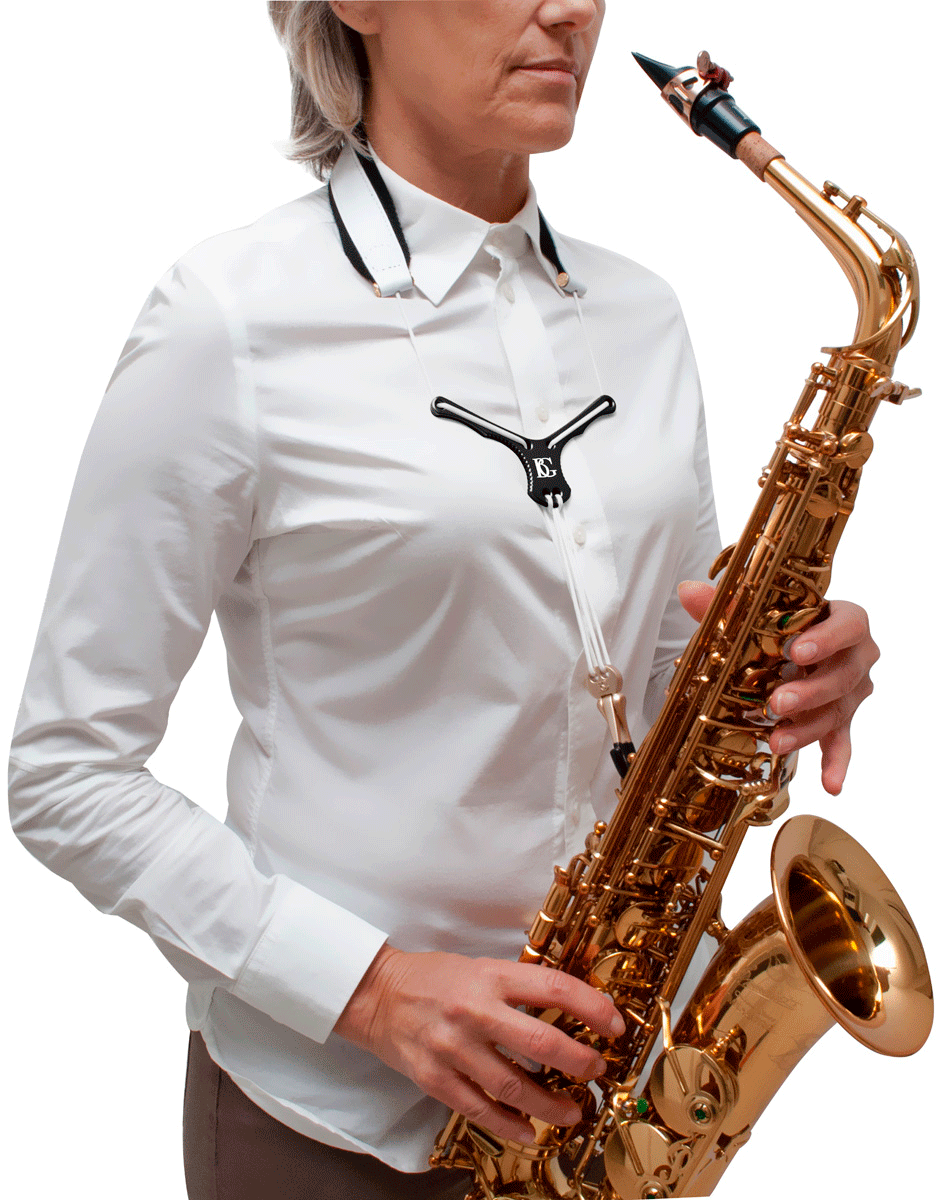 Cordon Zen Blanc - Mousqueton Métal - Sax Sop/alto/ Ténor