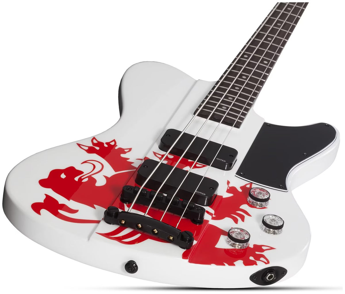 Ultra Spitfire Signature Simon Gallup Gloss White with Red Lion