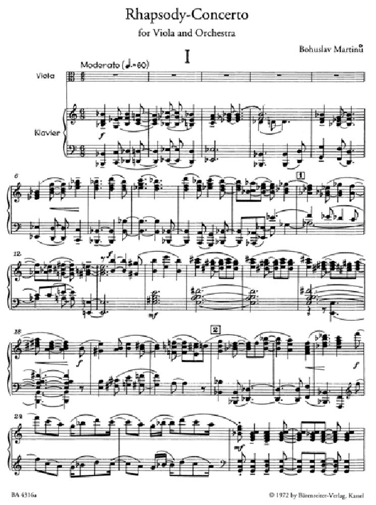 Minu Bohuslav - Rhapsody Concerto - Alto Piano