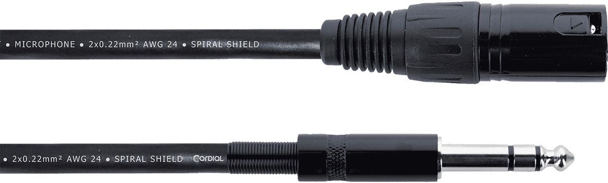 Câble Audio XLR Mâle / Jack Stéréo - 1,5 M