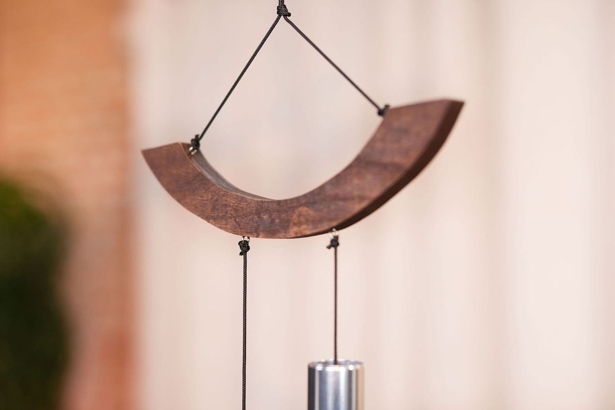 Chimes Sonic Energy Moon 35" Argent
