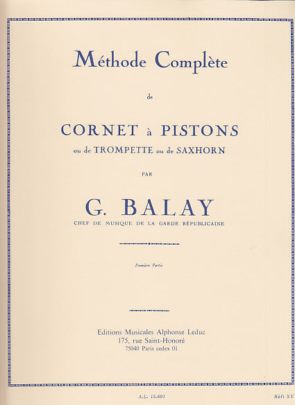 Leduc Méthode Complète De Cornet A Pistons Vol.1 - Balay