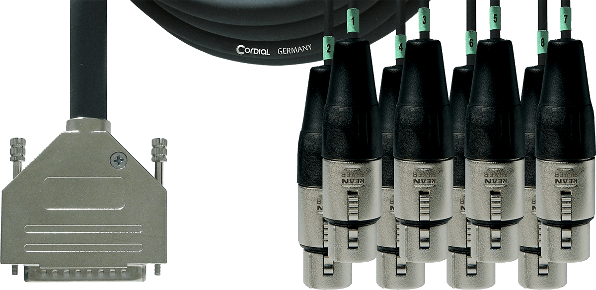 Câble Interface SUB-d/8 XLR Femelles 3 M