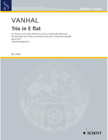 Vanhal - Trio E Flat Major Op. 20/5 - Clarinette Violon Et Piano; Violoncelle (Bassoon) Ad Libitum