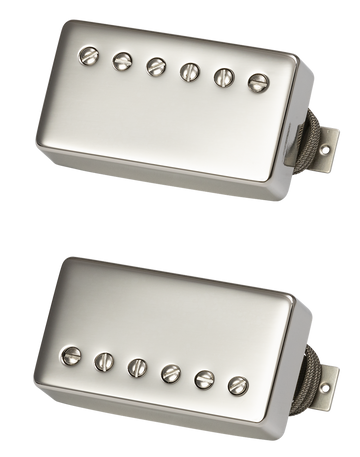 Custombucker Matched Set Double Black True Historic Nickel Covers