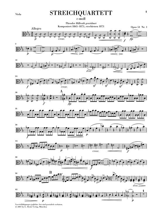 Brahms J. - String Quartets In C Minor And A Minor Op. 51