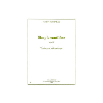Journeau - Simple Cantilène Op. 5 - Violon et Orgue