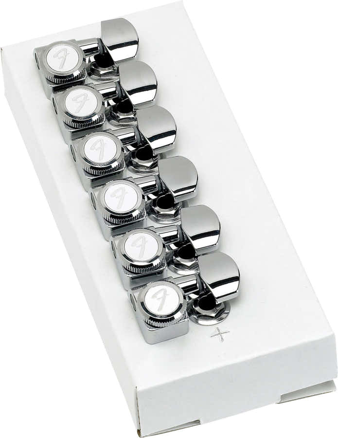 Locking Strat/Tele Staggered Tuning Machines (polished Chrome) (6)