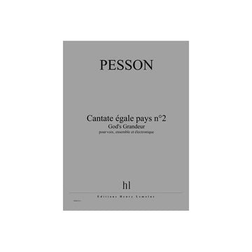 Pesson - Cate Égale Pays N°2 - God'S - Voix Ensemble Et Électronique