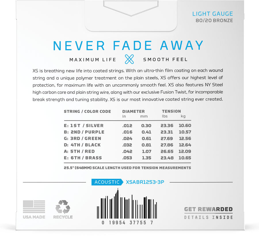 XSABR1253-3P 12-53 Regular Light XS 80/20 Coated 3-Pack