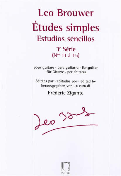 Brouwer Leo - Etudes Simples - Estudios Sencillos (serie 3)- Guitare
