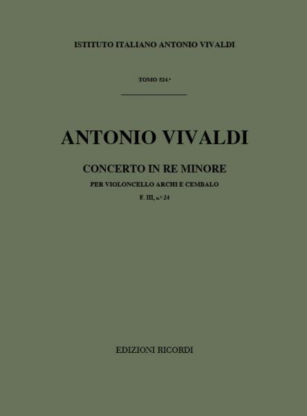 VIVALDI A. - CONCERTI IN RE MIN. RV 405 - VIOLONCELLE, CORDES ET BASSE CONTINUE