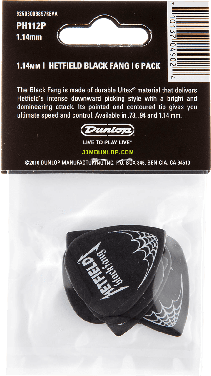 6 x 1,14mm Ultex Hetfield's Black Fang