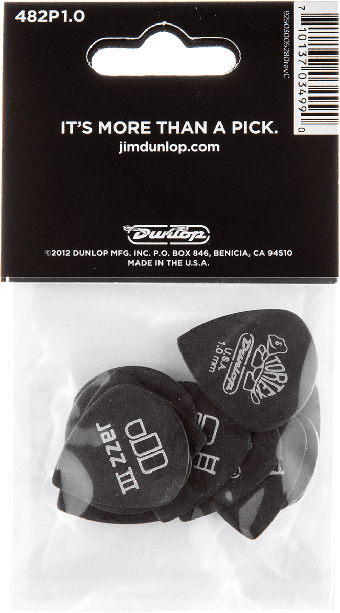 12 x 1,00mm Tortex Pitch Black Jazz III