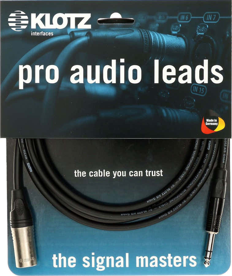 Cable 3 M - XLR Male / Jack Stereo