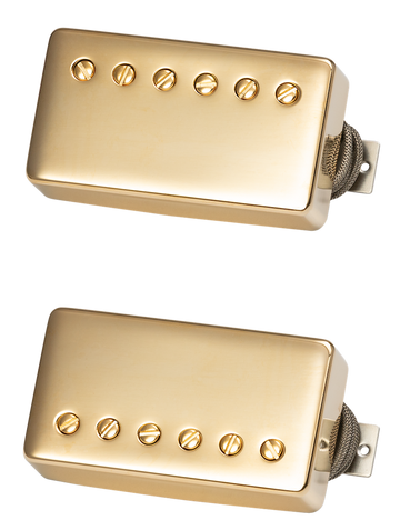 Custombucker Matched Set Double Black True Historic Gold Covers