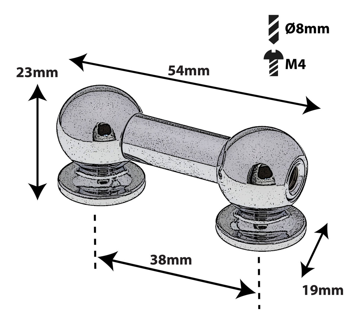 TL13D38 Coquille Tube 38mm Double Tirant X1