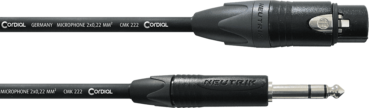 Câble Audio Stéréo XLR Femelle/jack 2,5 M