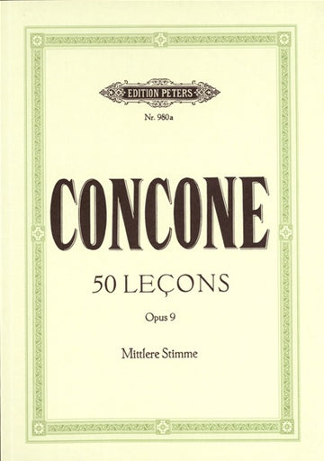 Concone Giuseppe - 50 Leçons Op.9 - Vocal
